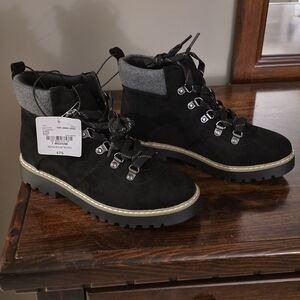 Black and Gray Ankle Boots